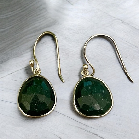 Artisan Jewelry - Green Aventurine Sterling Silver Earrings 925